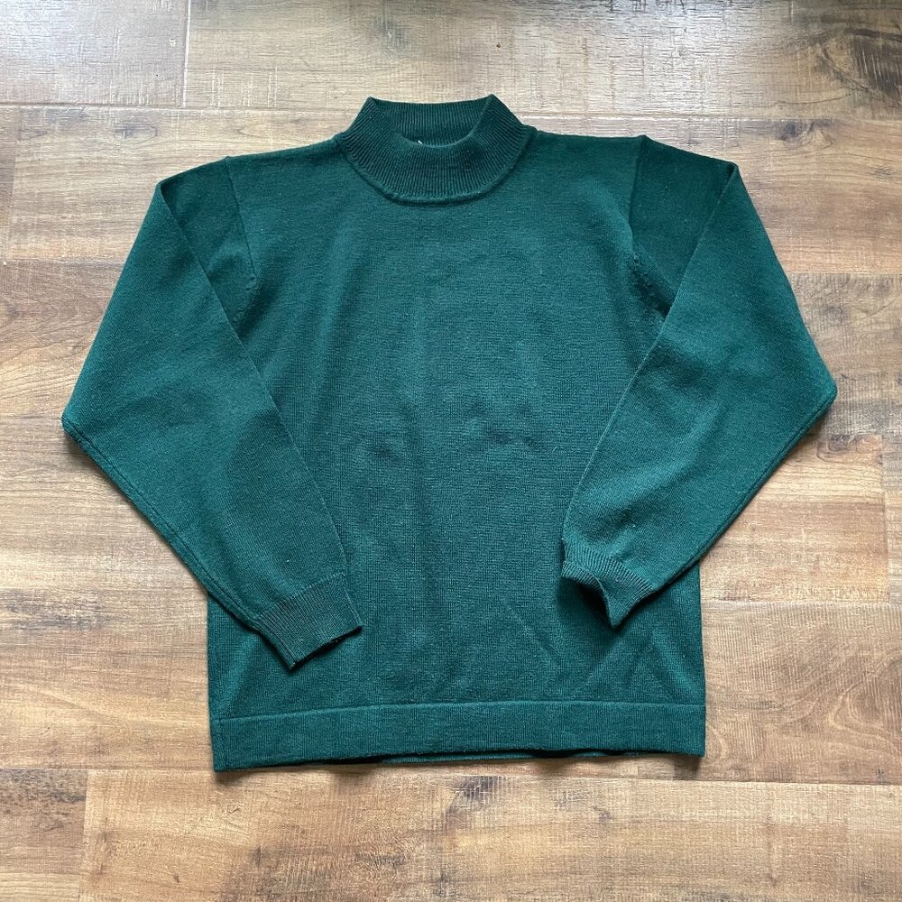 Vintage KORET Forest Green Wool Blend‎ Sweater | Size S | Made in Hong Kong